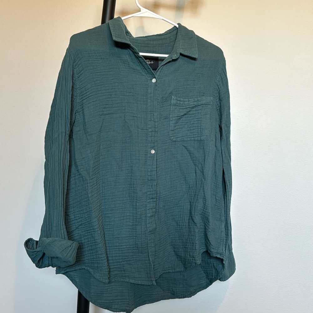 Rails terry cloth button down size Large